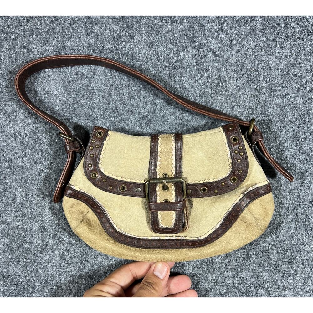 Y2K Limited Too Suede Mini Shoulder Bag Cream McBling